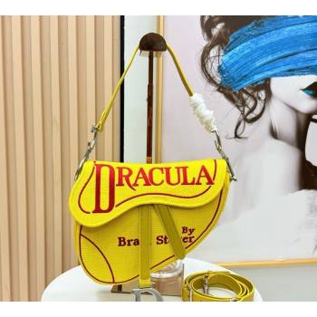 Dior Medium Saddle Bag with Strap in Yellow and Red Book Cover Embroidery 2026 D9930 (XXG-260408111)