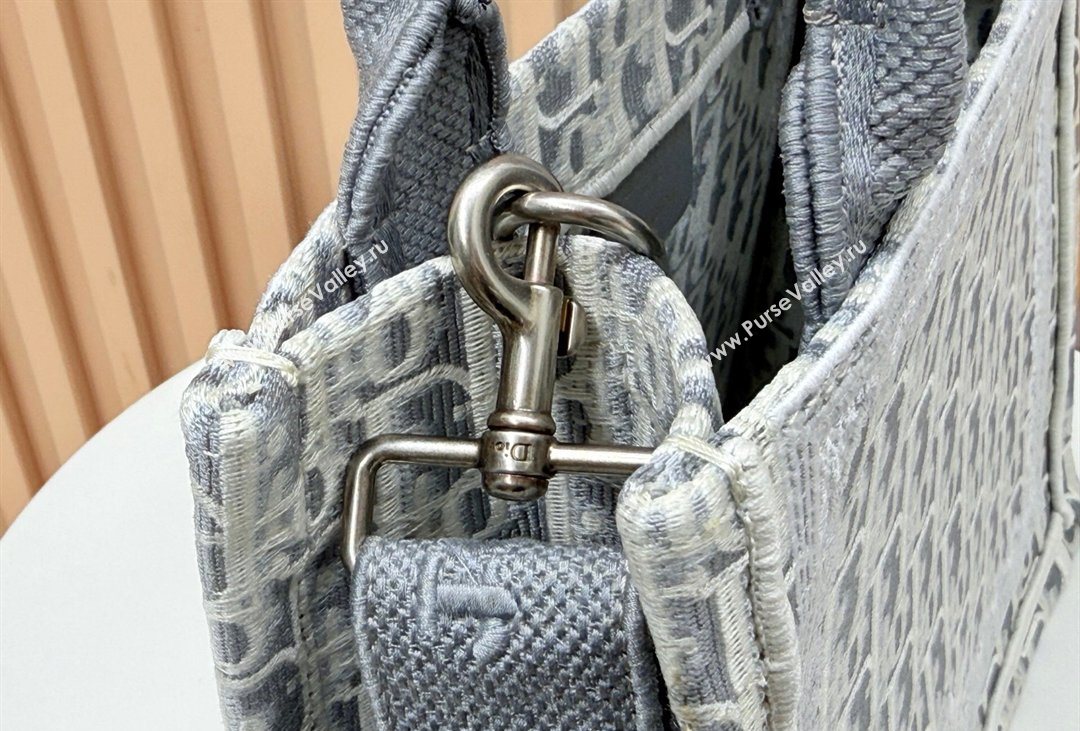 Dior Mens Small Book Tote Bag in Latte White and Grey Dior Oblique Embroidery and White Lace 2026 8833 (BF-260408115)