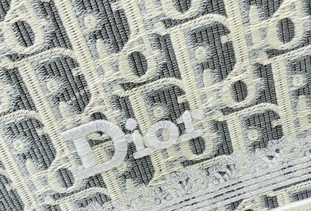 Dior Mens Small Book Tote Bag in Latte White and Grey Dior Oblique Embroidery and White Lace 2026 8833 (BF-260408115)