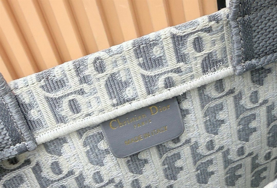 Dior Mens Small Book Tote Bag in Latte White and Grey Dior Oblique Embroidery and White Lace 2026 8833 (BF-260408115)