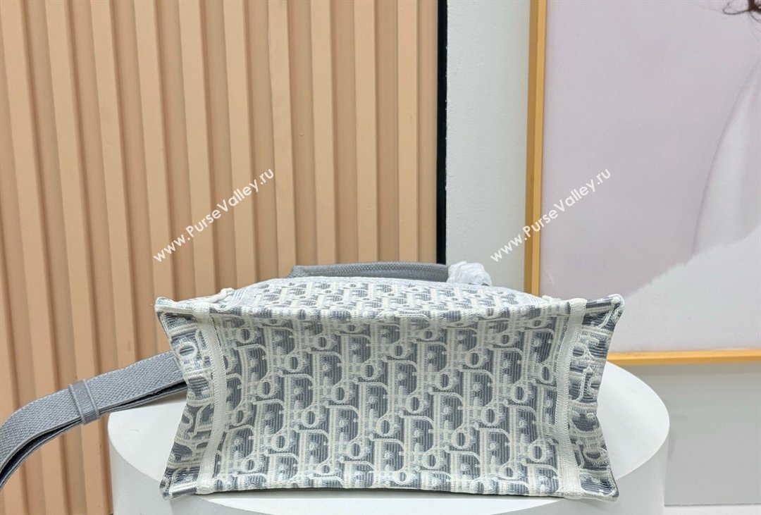 Dior Mens Small Book Tote Bag in Latte White and Grey Dior Oblique Embroidery and White Lace 2026 8833 (BF-260408115)