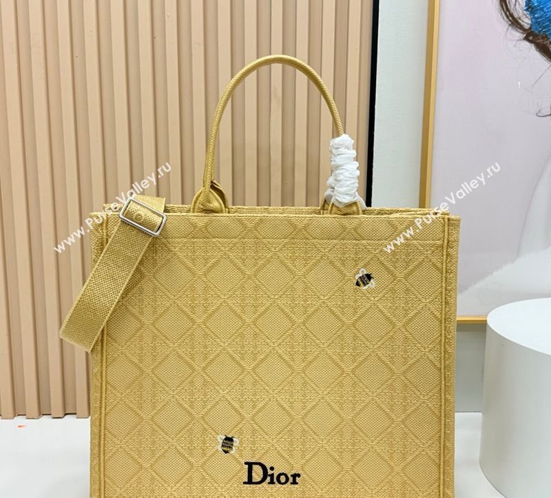 Dior Mens Large Book Tote Bag in Cannage Embroidery and Bees Gold-Tone 2026 8833 (BF-260408116)