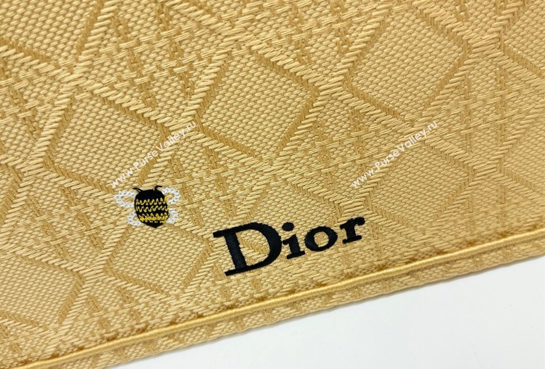 Dior Mens Large Book Tote Bag in Cannage Embroidery and Bees Gold-Tone 2026 8833 (BF-260408116)