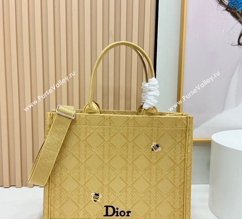 Dior Mens Medium Book Tote Bag in Cannage Embroidery and Bees Gold-Tone 2026 8833 (BF-260408117)