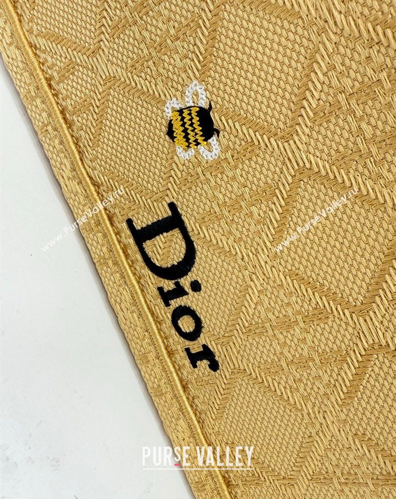 Dior Mens Medium Book Tote Bag in Cannage Embroidery and Bees Gold-Tone 2026 8833 (BF-260408117)
