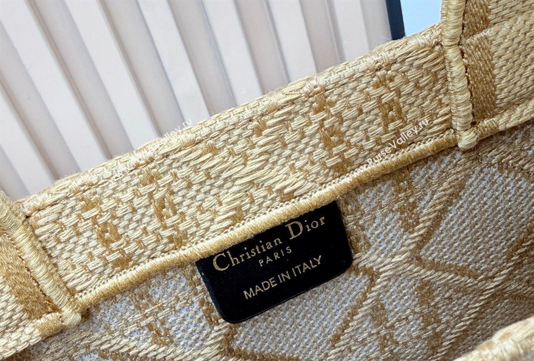 Dior Mens Small Book Tote Bag in Cannage Embroidery and Bees Gold-Tone 2026 8833 (BF-260408118)