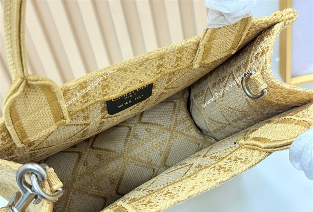 Dior Mens Small Book Tote Bag in Cannage Embroidery and Bees Gold-Tone 2026 8833 (BF-260408118)