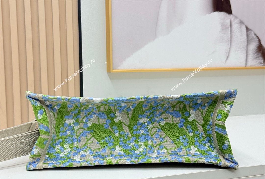 Dior Mens Medium Book Tote Bag in Multicolor Blue of the Valley Embroidery with Dior Medaillon 2026 8834 (BF-260408120)