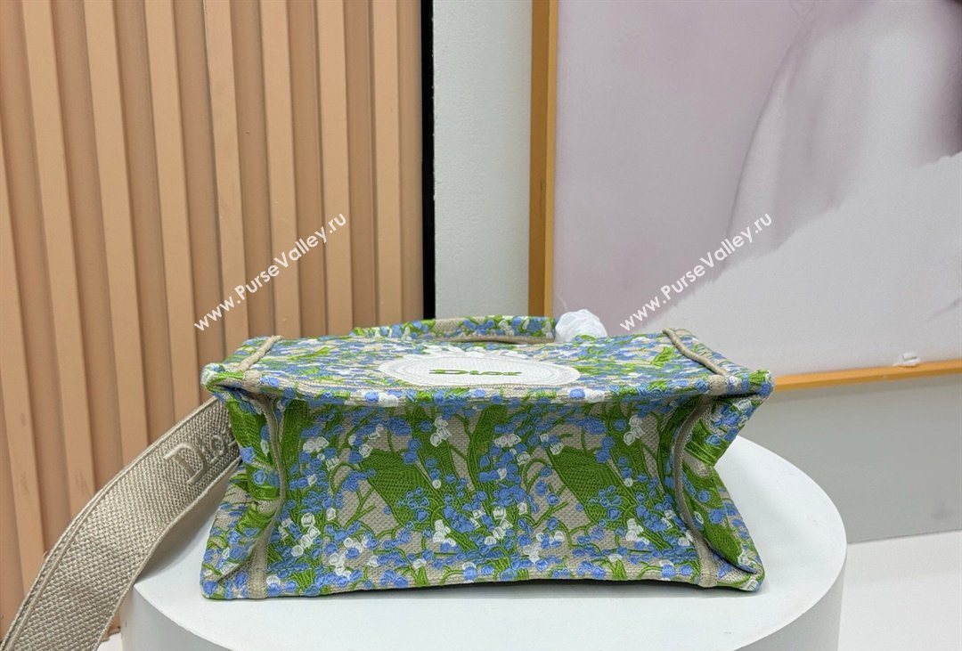 Dior Mens Small Book Tote Bag in Multicolor Blue of the Valley Embroidery with Dior Medaillon 2026 8835 (BF-260408121)