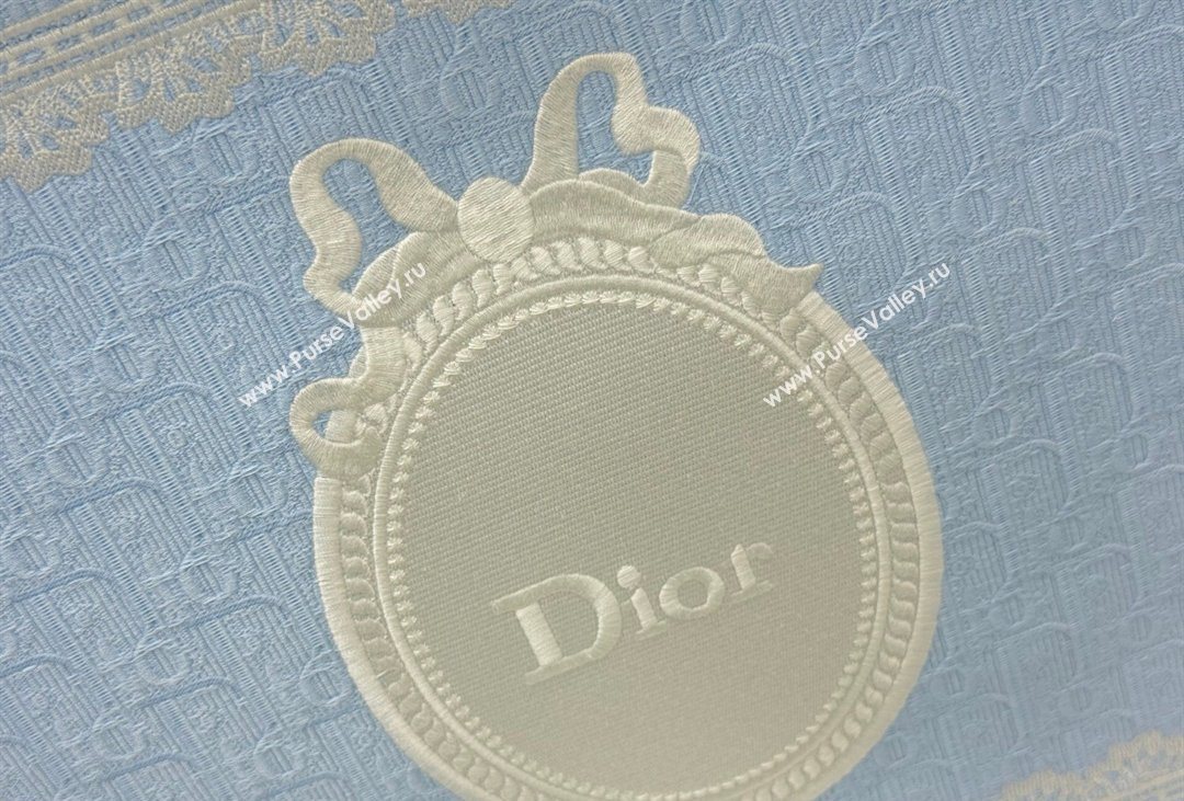 Dior Mens Large Book Tote Bag in Celeste Blue Dior Oblique Embroidery with White Lace and Dior Medaillon 2026 8833 (BF-260408125