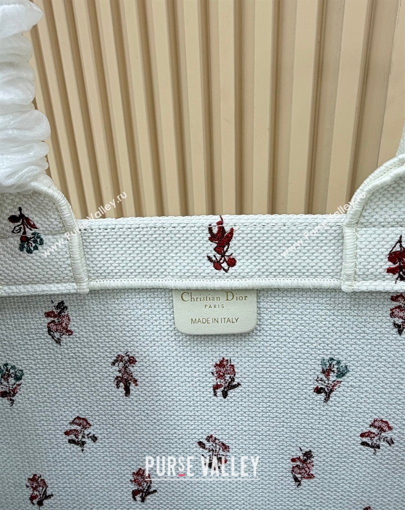 Dior Large Book Tote Bag in White Revolution Flowers Embroidery with Dior Medaillon 2026 8833 (BF-260408131)
