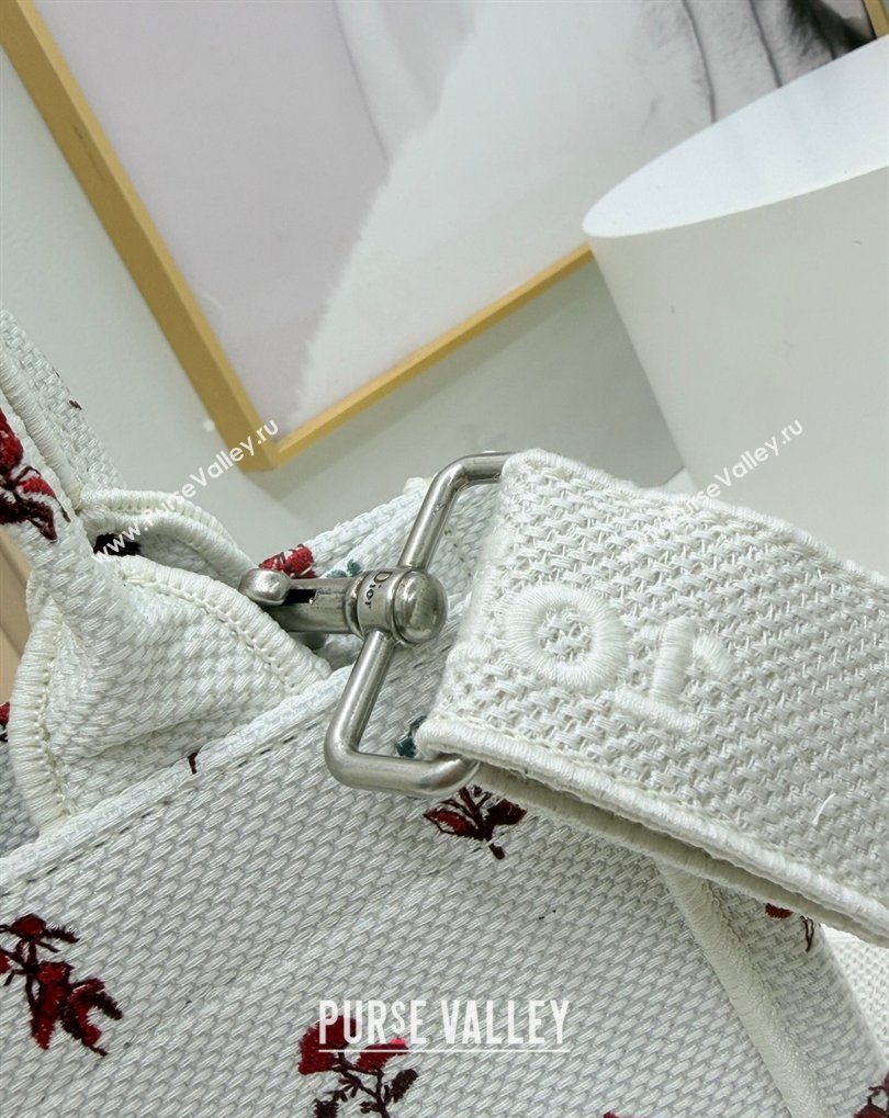 Dior Small Book Tote Bag in White Revolution Flowers Embroidery with Dior Medaillon 2026 8835 (BF-260408133)