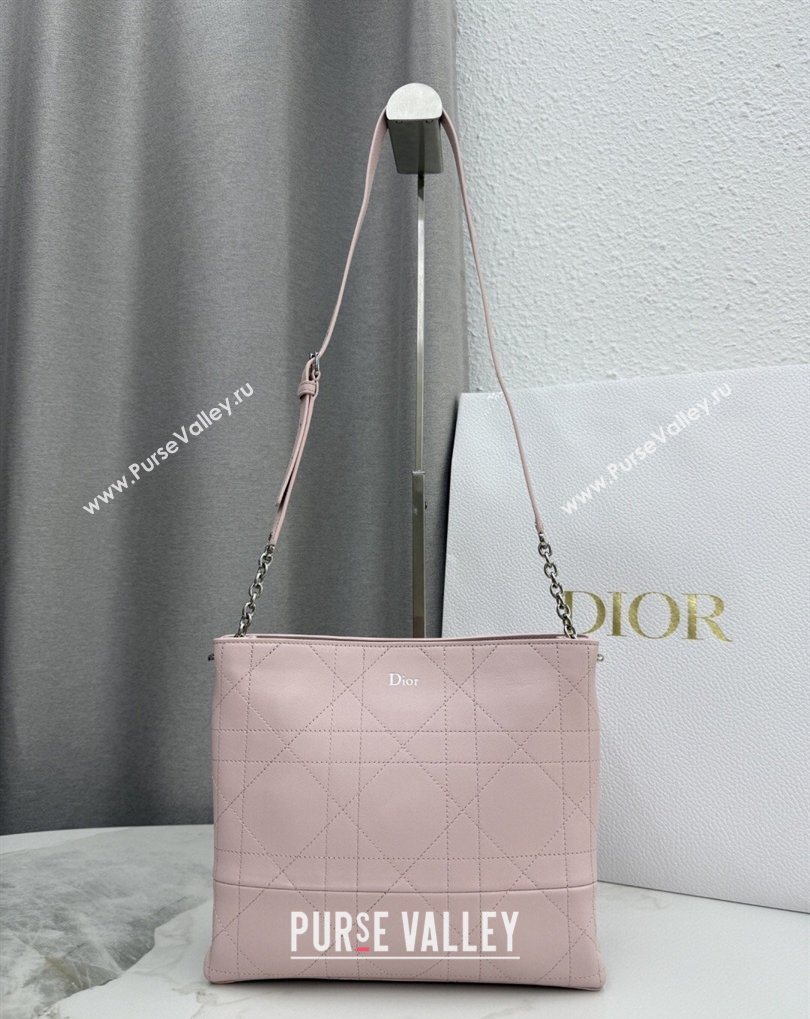 Dior Trianon Bucket Bag with Chain in Flat Macrocannage Lambskin Leather Pink 2026 M0179 (BF-260409001)