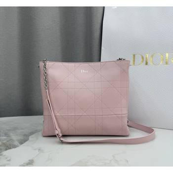 Dior Trianon Bucket Bag with Chain in Flat Macrocannage Lambskin Leather Pink 2026 M0179 (BF-260409001)