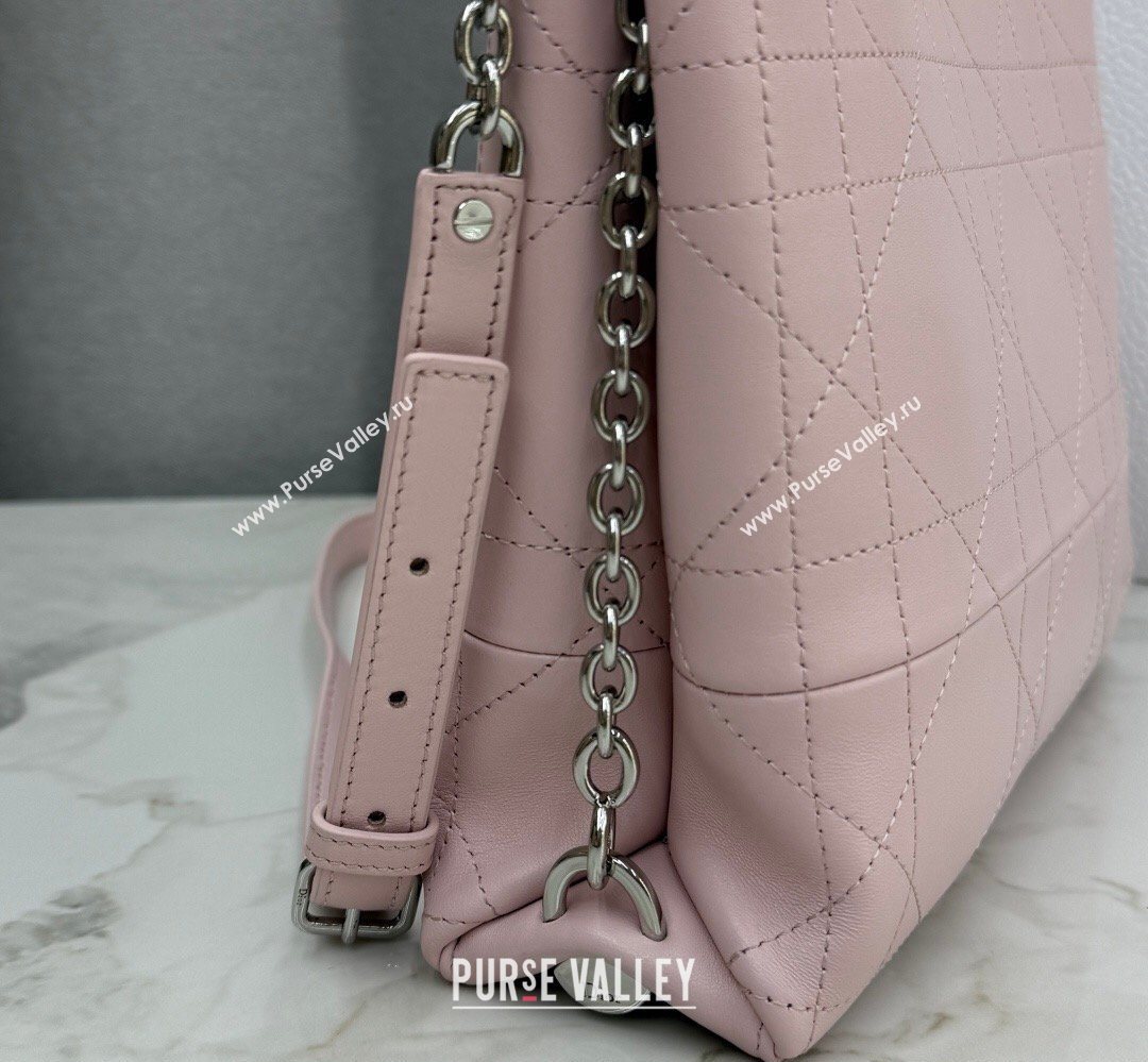Dior Trianon Bucket Bag with Chain in Flat Macrocannage Lambskin Leather Pink 2026 M0179 (BF-260409001)