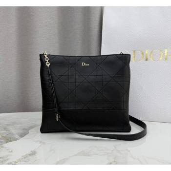 Dior Trianon Bucket Bag with Chain in Flat Macrocannage Lambskin Leather Black 2026 M0179 (BF-260409002)