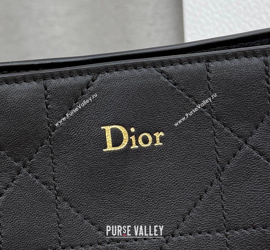 Dior Trianon Bucket Bag with Chain in Flat Macrocannage Lambskin Leather Black 2026 M0179 (BF-260409002)