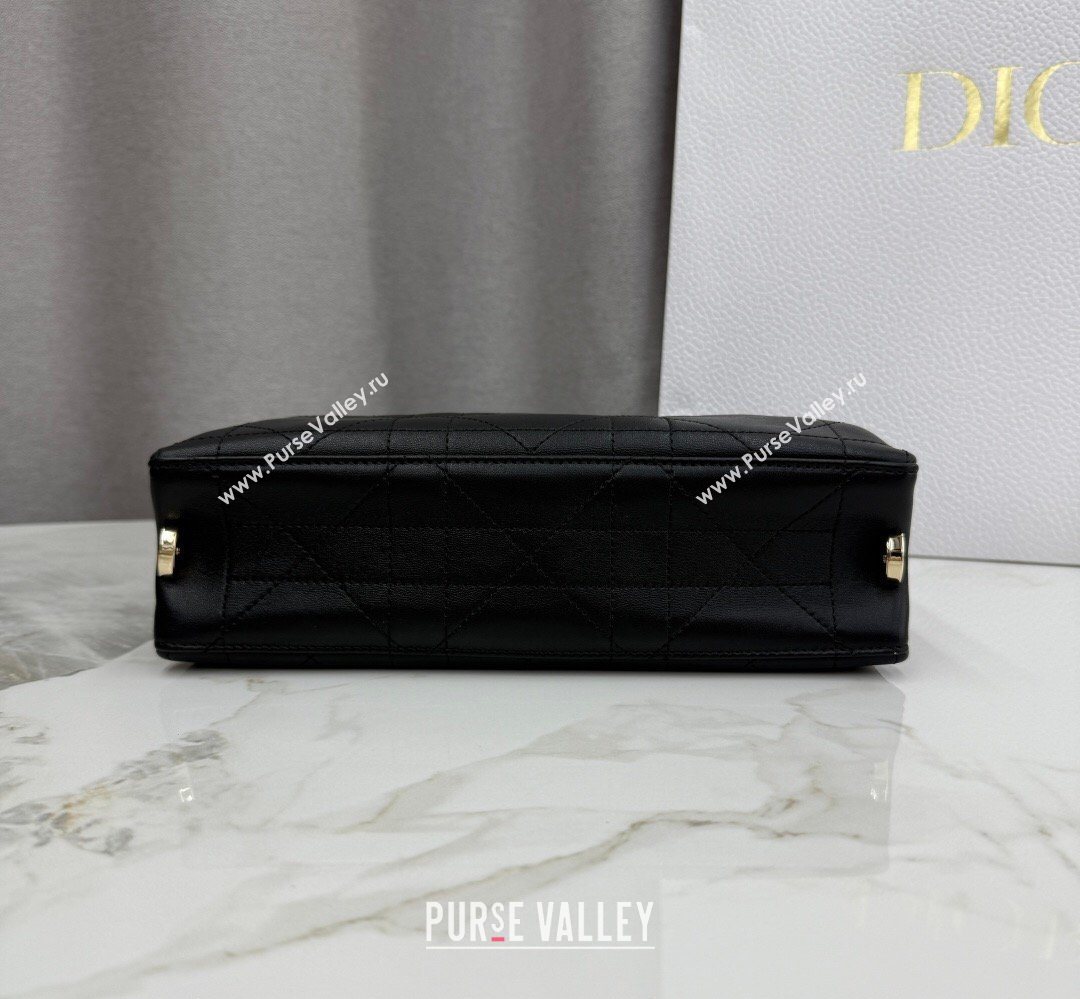 Dior Trianon Bucket Bag with Chain in Flat Macrocannage Lambskin Leather Black 2026 M0179 (BF-260409002)