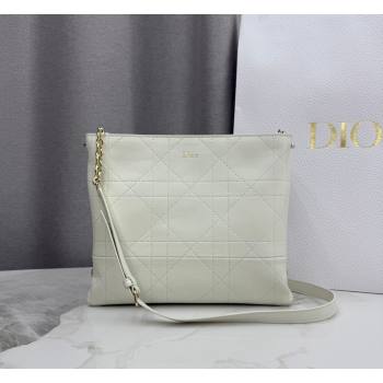 Dior Trianon Bucket Bag with Chain in Flat Macrocannage Lambskin Leather White 2026 M0179 (BF-260409003)