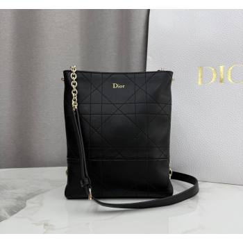 Dior Small Trianon Bucket Bag with Chain in Flat Macrocannage Lambskin Leather Black 2026 M0178 (BF-260409005)