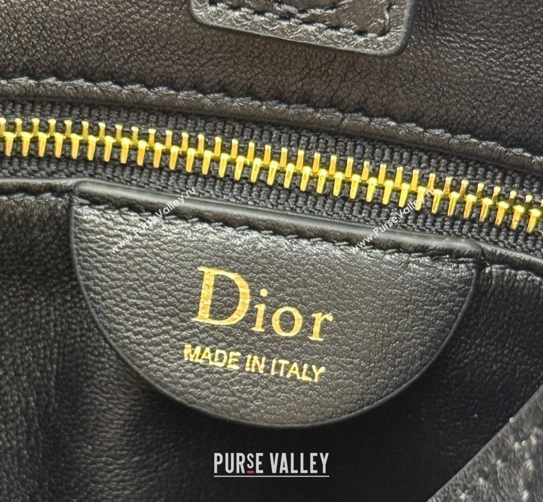 Dior Small Trianon Bucket Bag with Chain in Flat Macrocannage Lambskin Leather Black 2026 M0178 (BF-260409005)