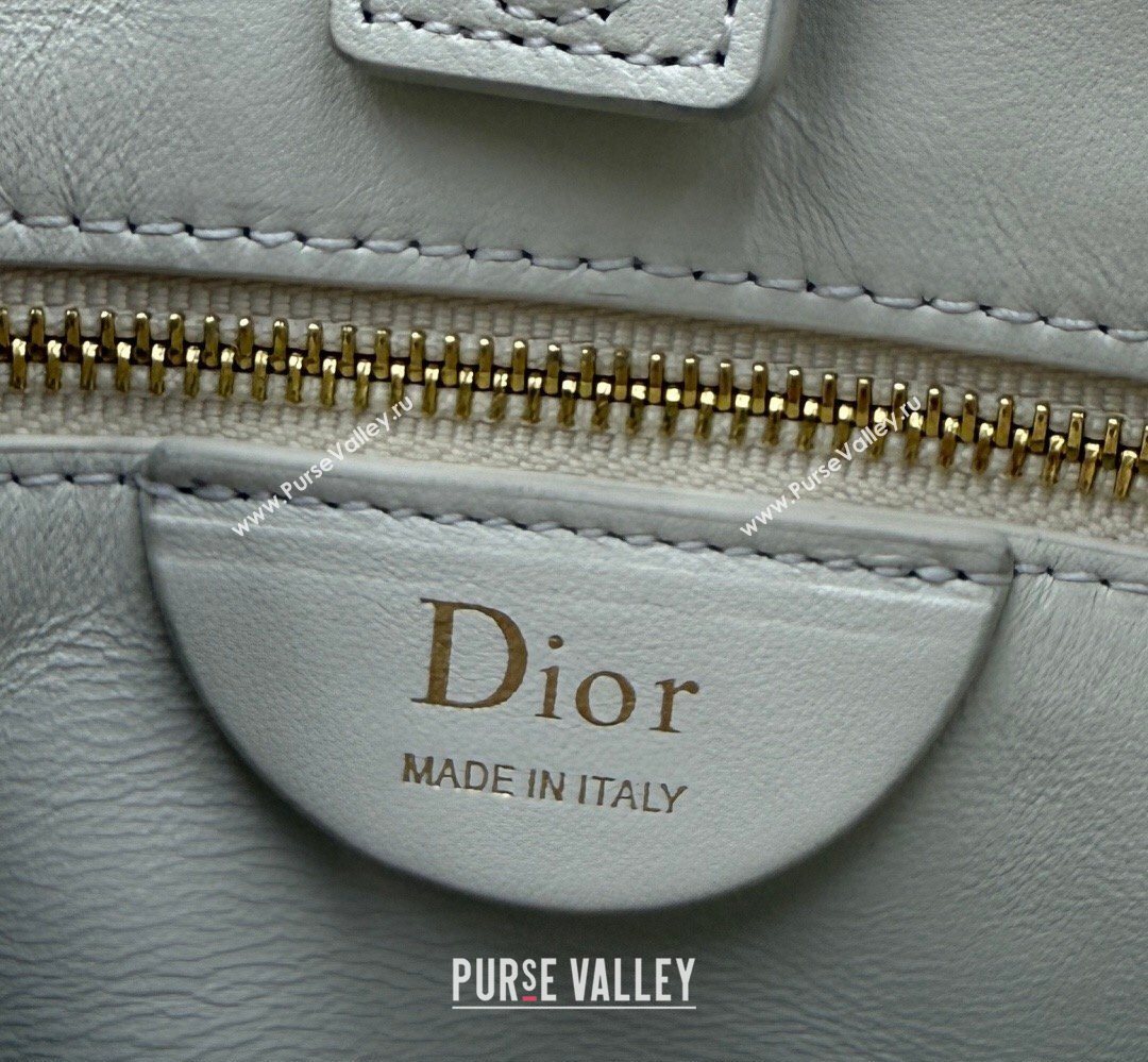 Dior Small Trianon Bucket Bag with Chain in Flat Macrocannage Lambskin Leather White 2026 M0178 (BF-260409006)