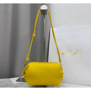 Dior Bow Pouch Bag in Lambskin Leather Yellow 2026 S3900 (BF-260409009)