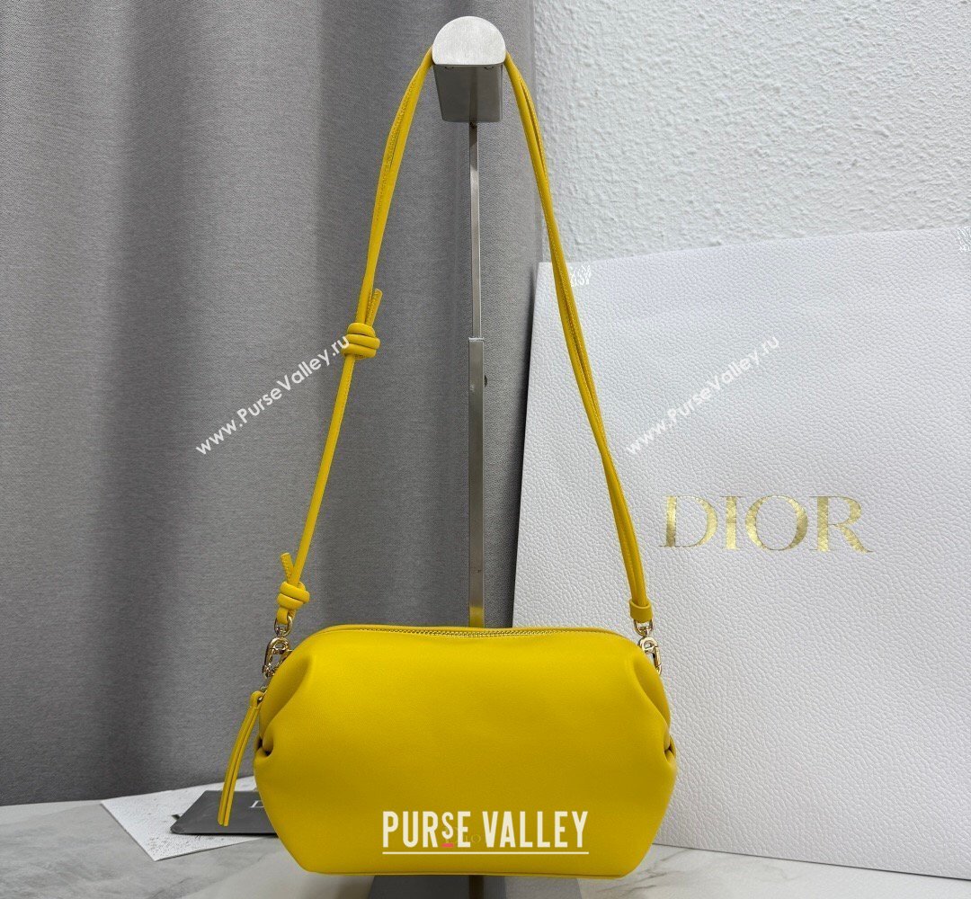 Dior Bow Pouch Bag in Lambskin Leather Yellow 2026 S3900 (BF-260409009)