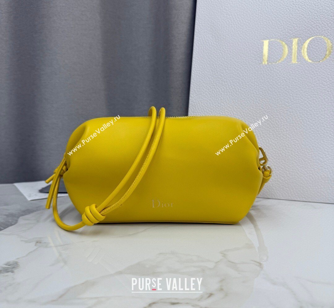 Dior Bow Pouch Bag in Lambskin Leather Yellow 2026 S3900 (BF-260409009)