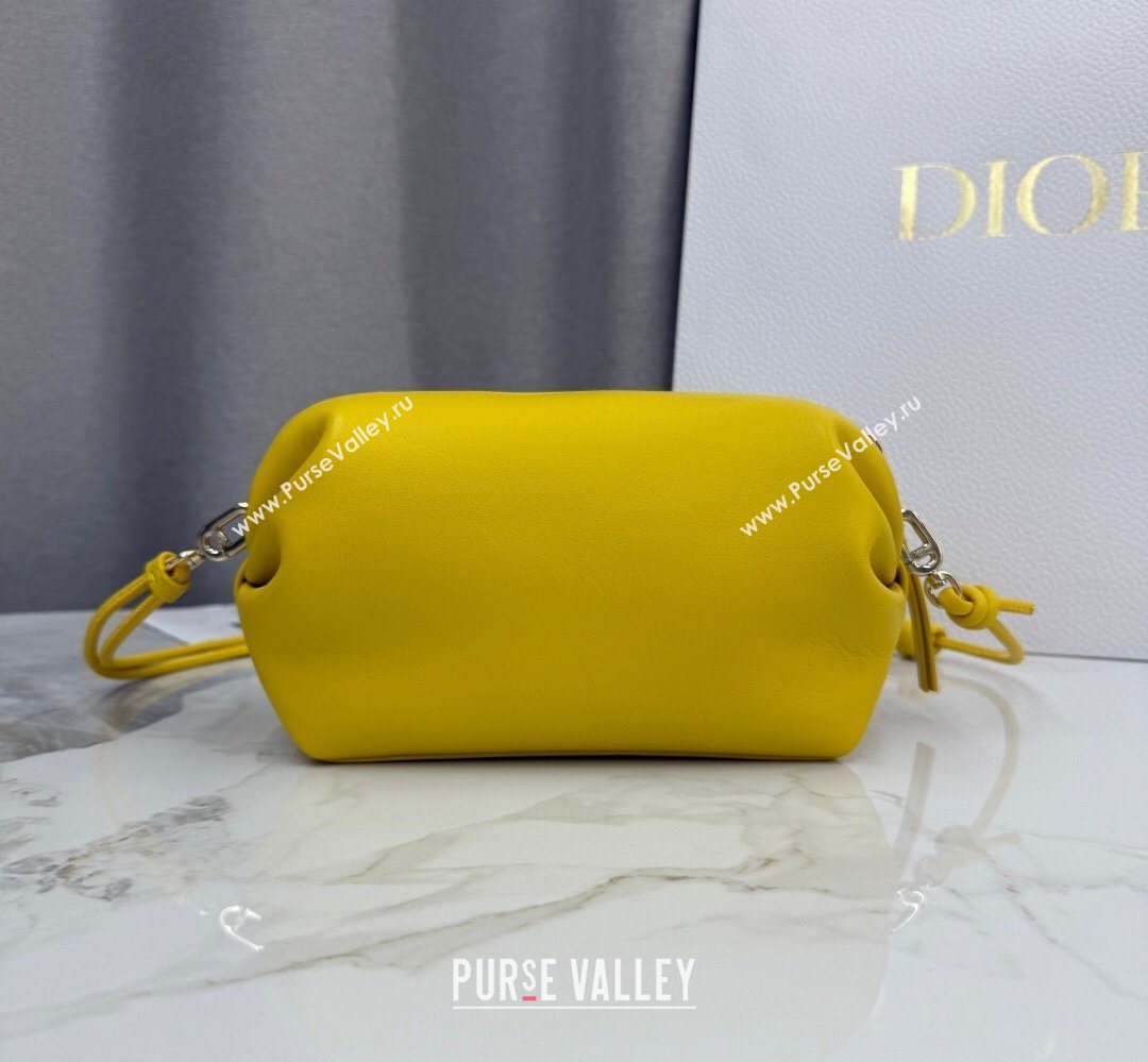 Dior Bow Pouch Bag in Lambskin Leather Yellow 2026 S3900 (BF-260409009)