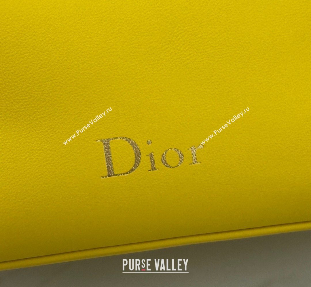 Dior Bow Pouch Bag in Lambskin Leather Yellow 2026 S3900 (BF-260409009)