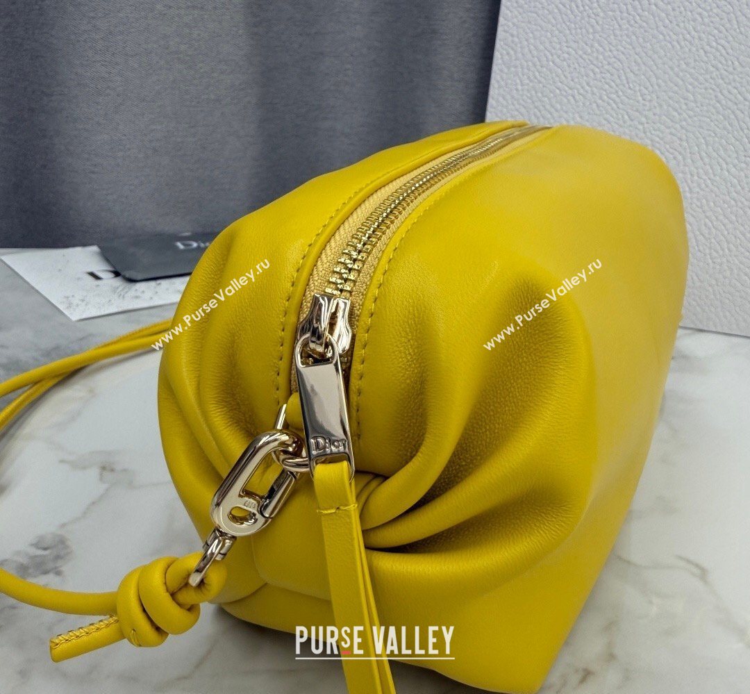 Dior Bow Pouch Bag in Lambskin Leather Yellow 2026 S3900 (BF-260409009)