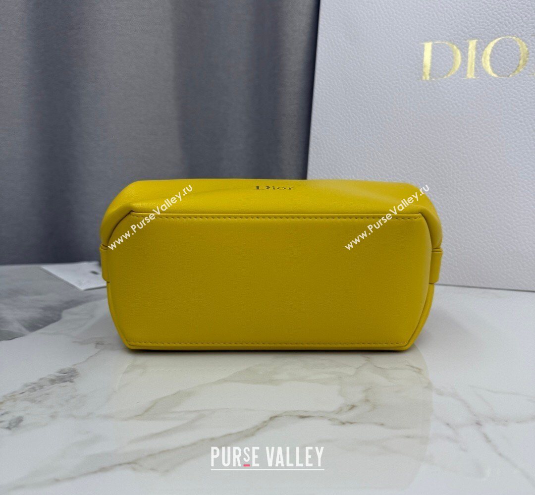 Dior Bow Pouch Bag in Lambskin Leather Yellow 2026 S3900 (BF-260409009)