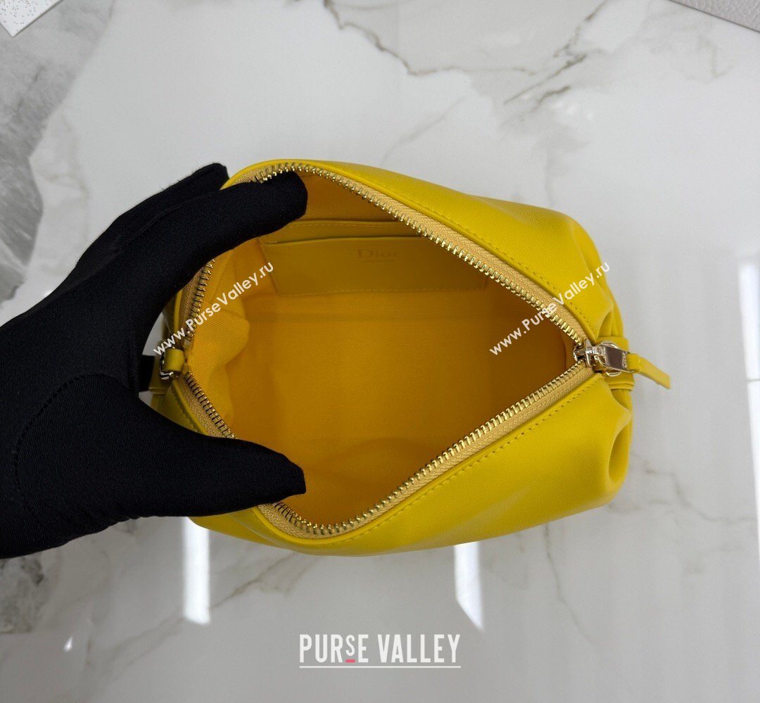 Dior Bow Pouch Bag in Lambskin Leather Yellow 2026 S3900 (BF-260409009)