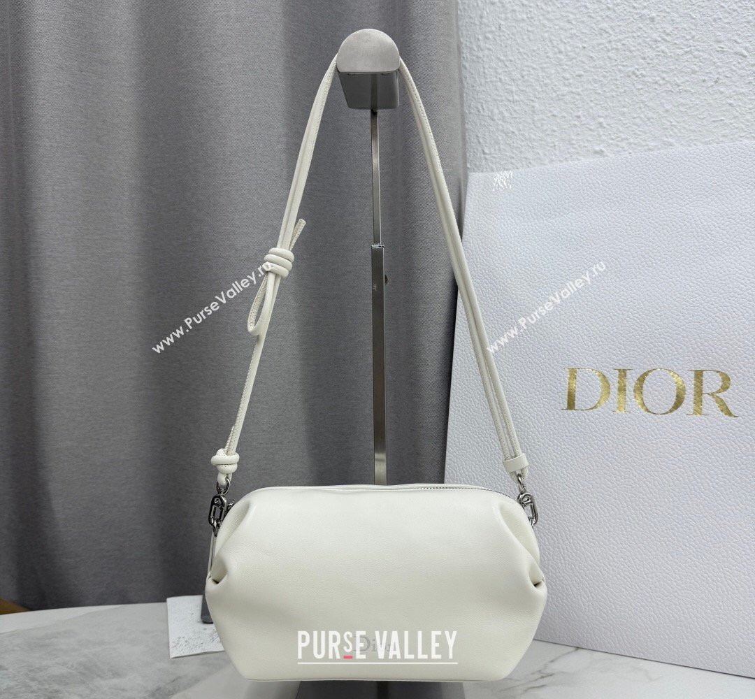 Dior Bow Pouch Bag in Lambskin Leather White 2026 S3900 (BF-260409010)