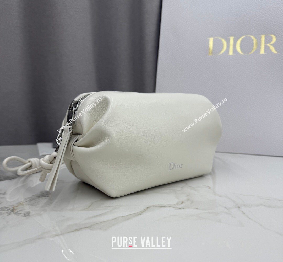 Dior Bow Pouch Bag in Lambskin Leather White 2026 S3900 (BF-260409010)
