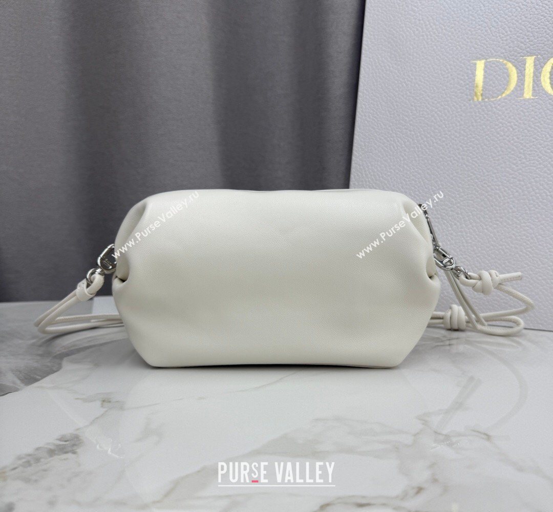 Dior Bow Pouch Bag in Lambskin Leather White 2026 S3900 (BF-260409010)