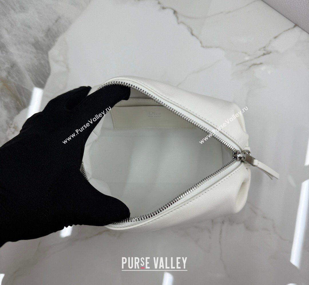 Dior Bow Pouch Bag in Lambskin Leather White 2026 S3900 (BF-260409010)