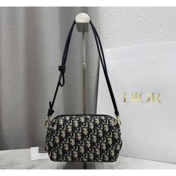 Dior Bow Pouch Bag in Blue Dior Oblique Jacquard 2026 S3900 (BF-260409012)