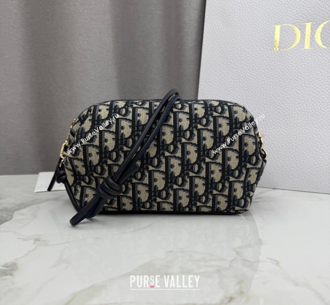Dior Bow Pouch Bag in Blue Dior Oblique Jacquard 2026 S3900 (BF-260409012)