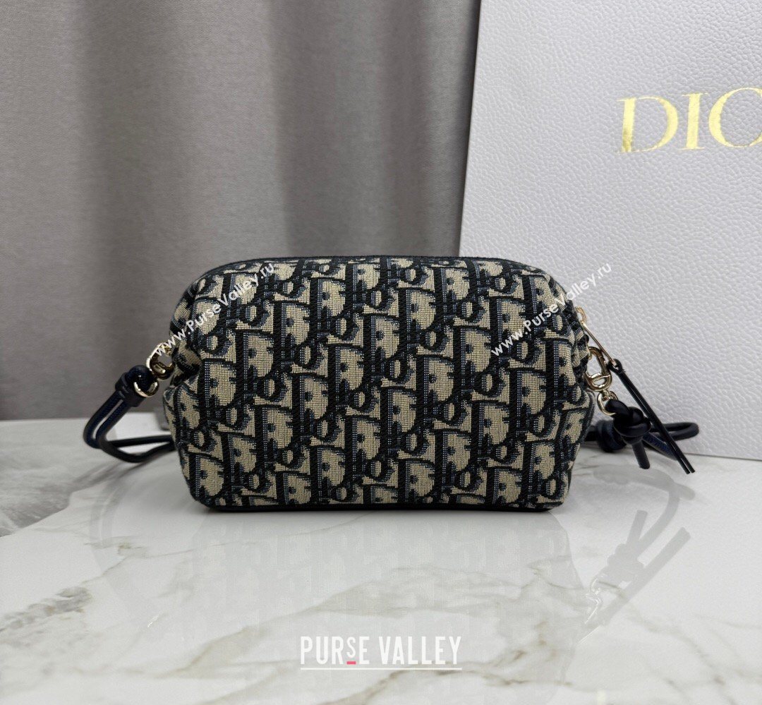 Dior Bow Pouch Bag in Blue Dior Oblique Jacquard 2026 S3900 (BF-260409012)