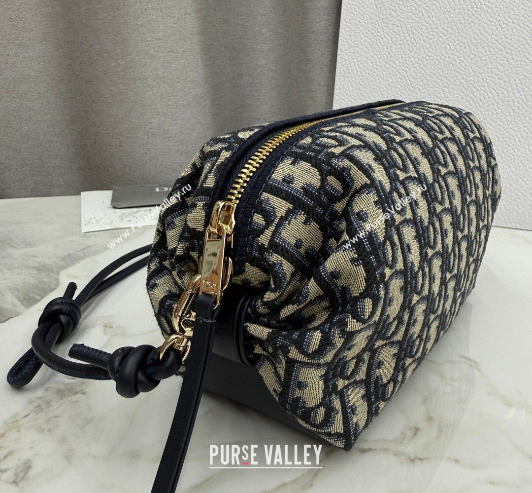Dior Bow Pouch Bag in Blue Dior Oblique Jacquard 2026 S3900 (BF-260409012)