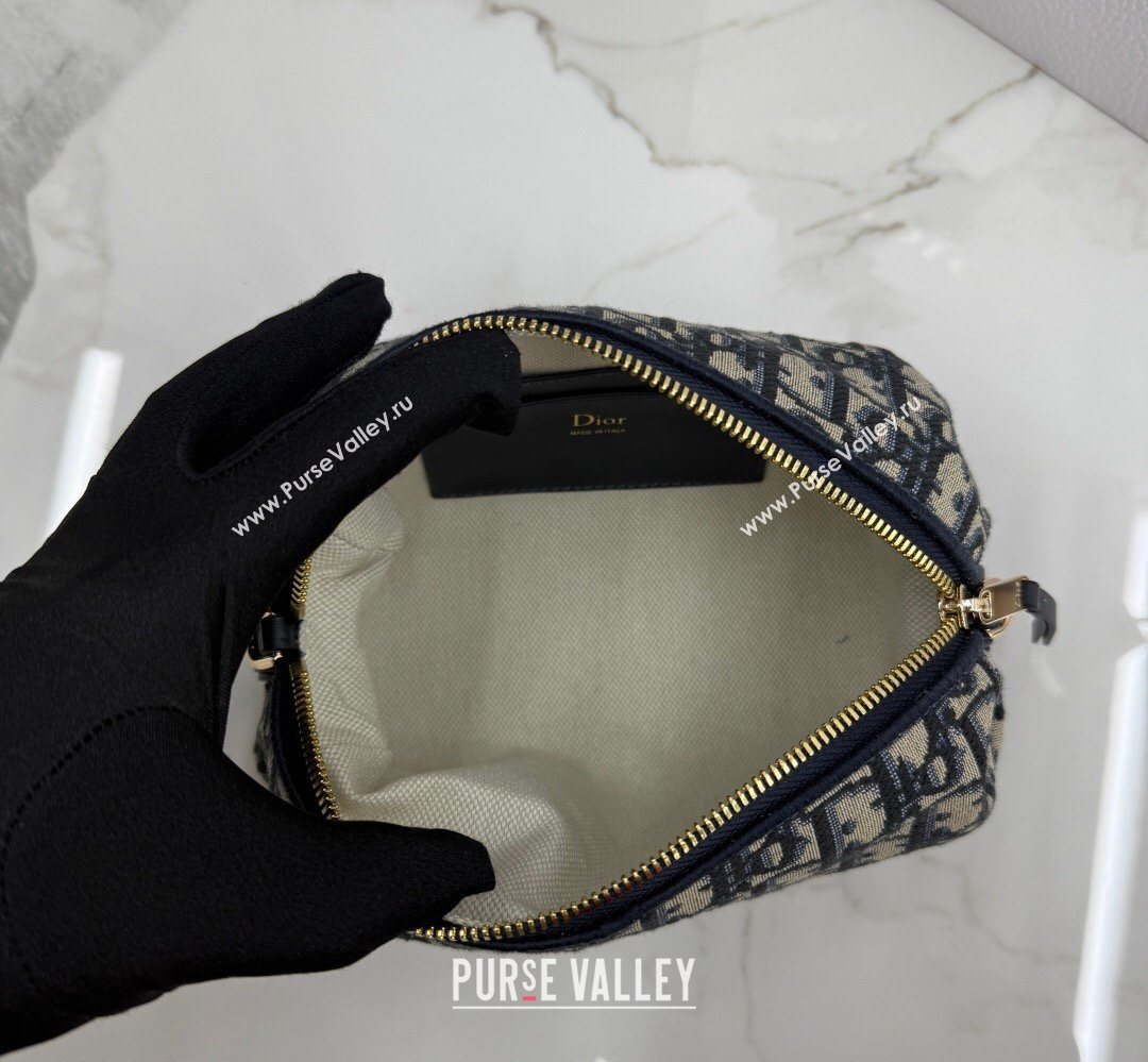 Dior Bow Pouch Bag in Blue Dior Oblique Jacquard 2026 S3900 (BF-260409012)