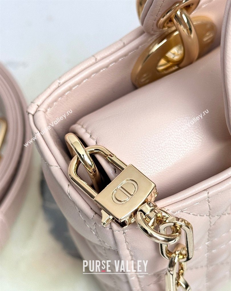 Dior Mini Lady D-Joy Bag in Cannage Lambskin with Bow Blush Pink 2026 D9240 (XXG-260408090)