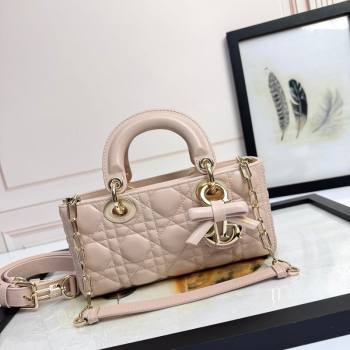 Dior Small Lady D-Joy Bag in Cannage Lambskin with Bow Blush Pink 2026 D9240 (XXG-260408091)
