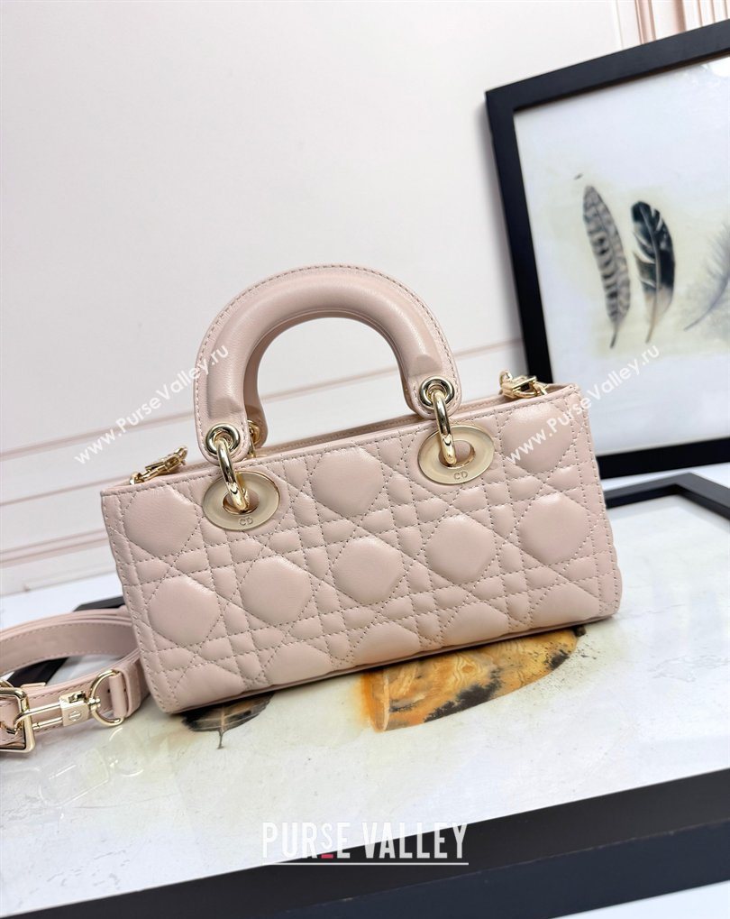 Dior Small Lady D-Joy Bag in Cannage Lambskin with Bow Blush Pink 2026 D9240 (XXG-260408091)