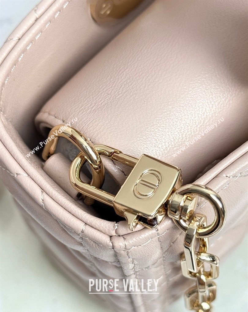 Dior Small Lady D-Joy Bag in Cannage Lambskin with Bow Blush Pink 2026 D9240 (XXG-260408091)