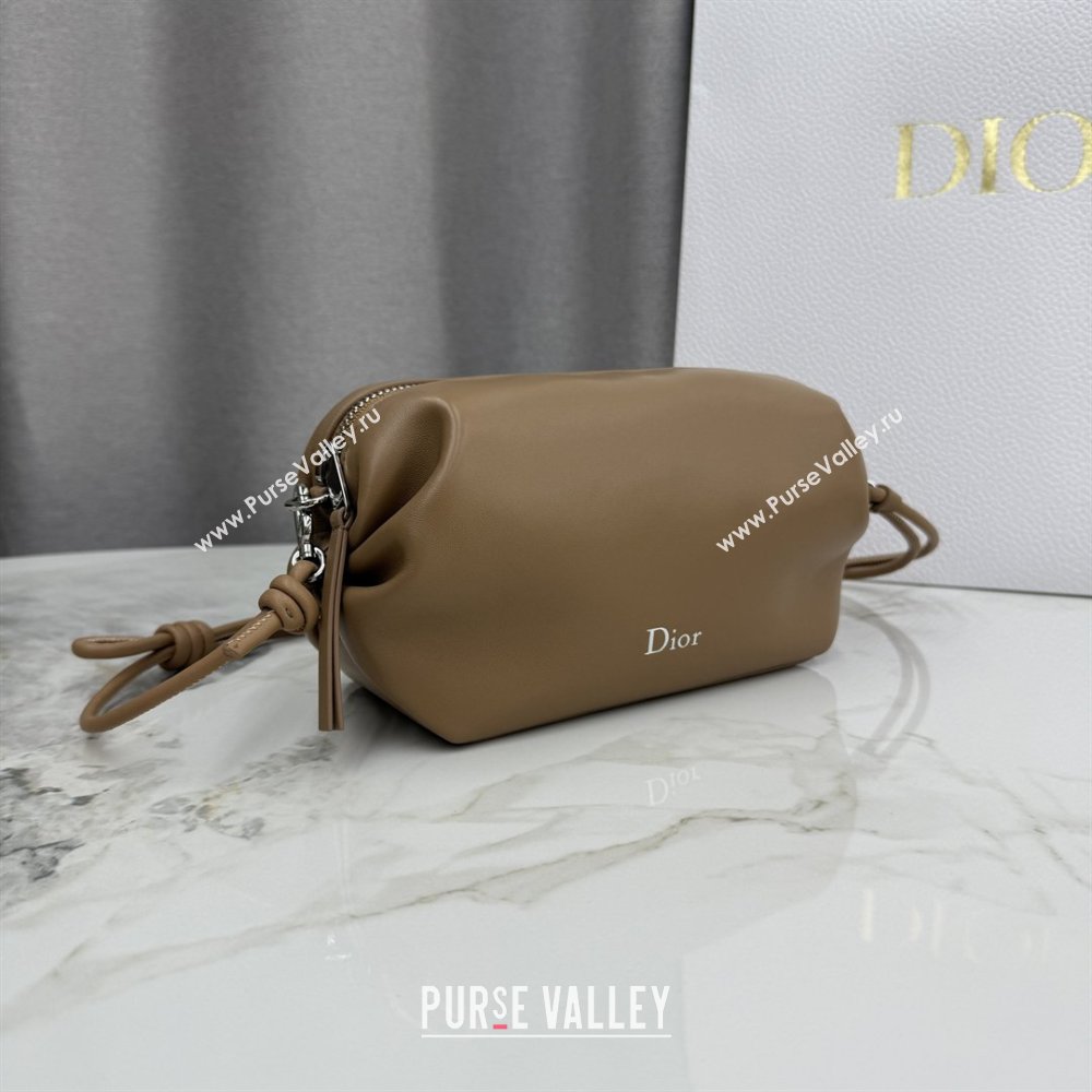 Dior Bow Pouch Bag in Lambskin Leather Brown 2026 S3900 (BF-260409013)