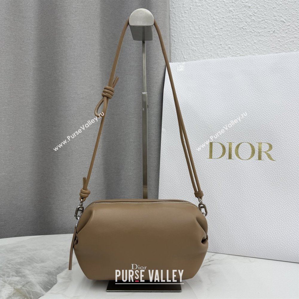 Dior Bow Pouch Bag in Lambskin Leather Brown 2026 S3900 (BF-260409013)