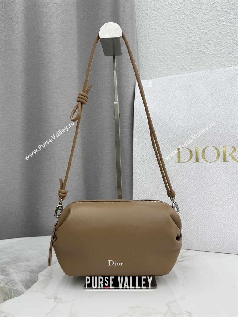 Dior Bow Pouch Bag in Lambskin Leather Brown 2026 S3900 (BF-260409013)